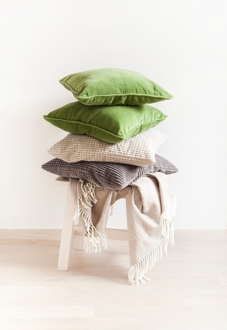 Cushions Covers Gray Green Throw Cozy Home by Orient Uniforms for customers in Dubai, Abu Dhabi, Sharjah, Ajman and across the UAE